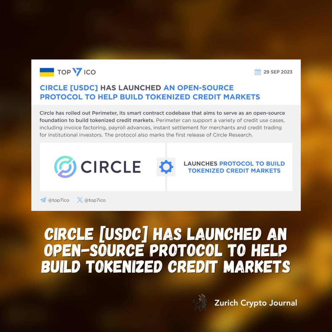 Circle $USDC has rolled out Perimeter Protocol, its smart contract codebase that aims to serve as an open-source foundation to build tokenized credit markets.